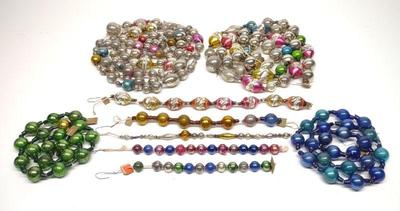 (9) Vintage Glass Bead Christmas Garland Strands
