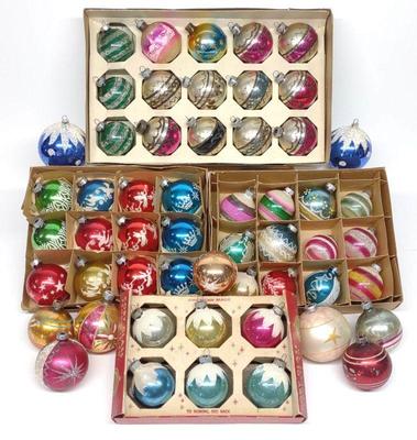 (54) Vintage Glass Mica Christmas Ornaments