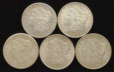 Sale Photo Thumbnail #157: (5) Morgan Dollar US Coins