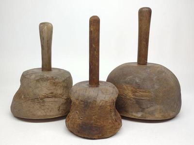 3 Antique Stone Mason's Mallets