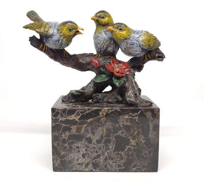 Bird of Paradise Bronze Sculpture on Marble Base