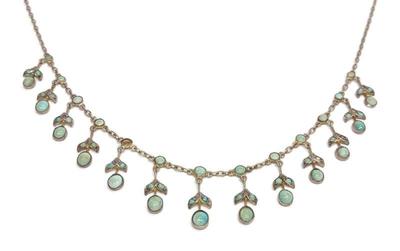 Vintage Festoon Turquoise & Sterling Necklace