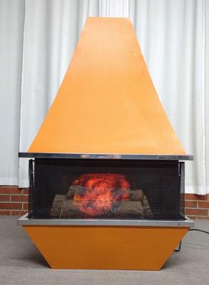Vintage 1970's Retro Electric Fireplace Works