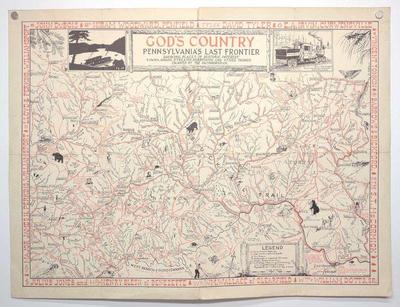 Vtg Gods Country Pennsylvania's Last Frontier Map