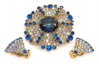 Schiaparelli Signed Earring & Brooch Set