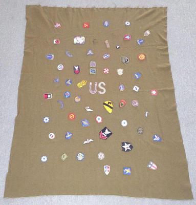 WWII US Military Wool Patch Blanket