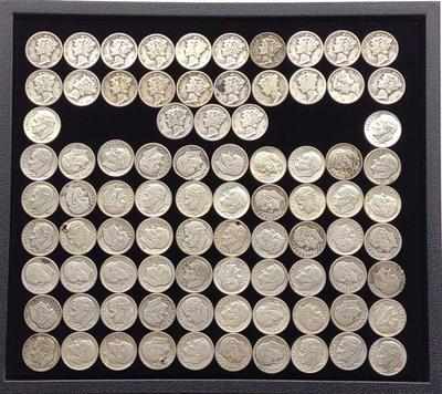 (85) 90% Silver Dimes (Mercury & Roosevelt)
