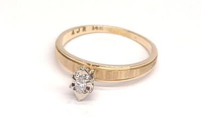 Sale Photo Thumbnail #50: 14K Gold Marquise Cut Diamond Solitaire Ring .12ct