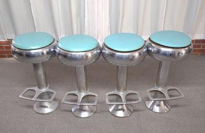 (4) Art Deco Soda Fountain Bar Stools