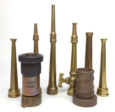 8 Vintage Brass Fire Nozzles
