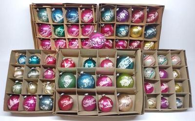 61 Vintage Glass Christmas Stencil Ornaments