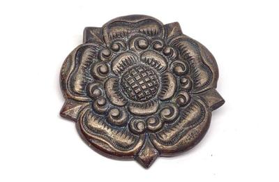 Henrik Moller Signed .830 Silver Rose Brooch
