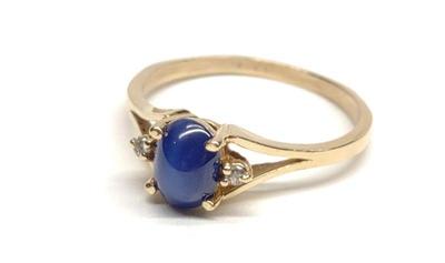 10K Gold Blue Star Sapphire Ring (sz 9.75)