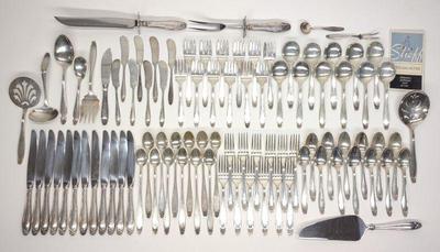 92 Pc Stieff Sterling Silver Puritan Set for 12