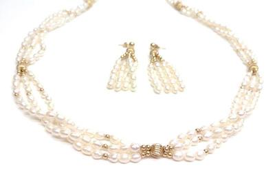 Sale Photo Thumbnail #81: 14K Freshwater Pearl Necklace & Earrings Set