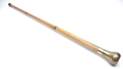 35" Brass Handle Gadget Cane w/ Hidden Glass Vile