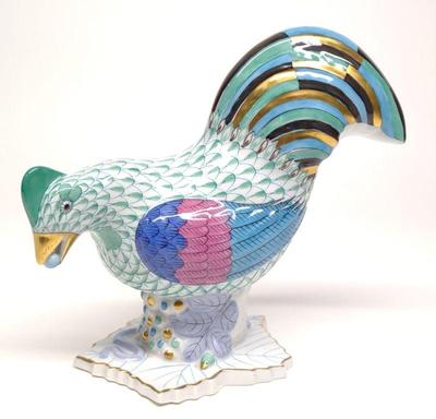 Herend Rooster W/ Pearl Fishnet Figurine #5016