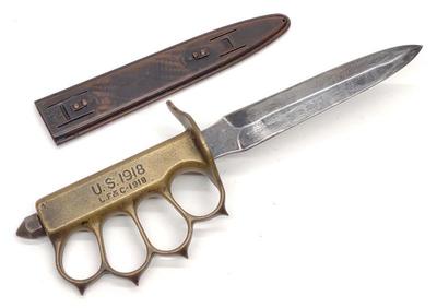 WWI US Army 1918 LF&C Trench Knife & Scabbard