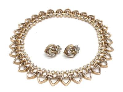 Trifari Queen of Hearts Necklace & Earrings Set