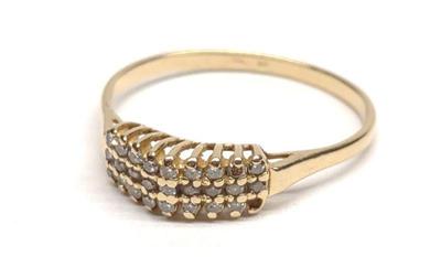14K Gold Diamond Cocktail Pyramid Ring (sz 9)