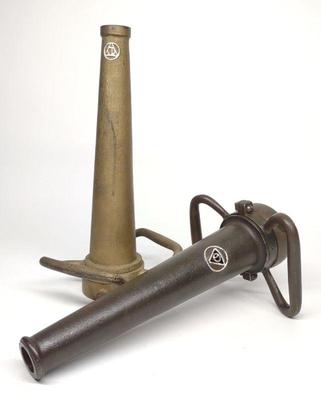 Sale Photo Thumbnail #337: 2 Vintage Civil Defense Brass & Iron Fire Nozzles