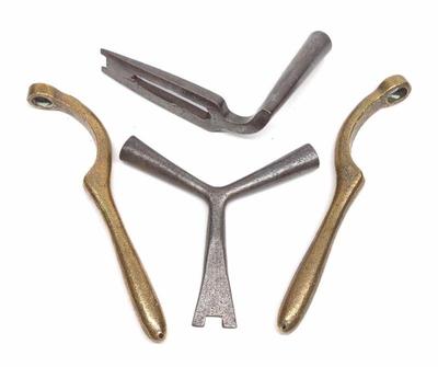 4 Antique Fireman's Bed Key Wrenches & Spanners