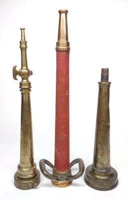 3 Vintage Brass Fire Nozzles