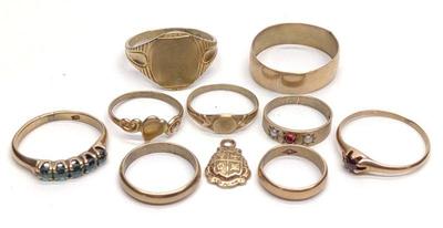 10 Antique 10K Gold Infant & Child Rings