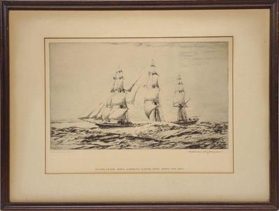 Norman Wilkinson Pencil Signed Ship Etching