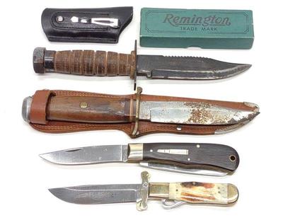 4 Hunting Knives (Remington, Parker & Son Etc...)