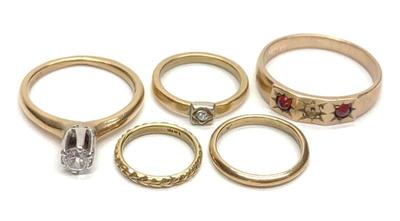 5 Antique 14K Yellow Gold Infant / Child Rings