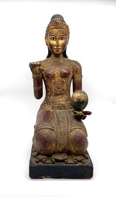 Antique Nang Kwak statue Buddha Bucha, Ht. 24 in. 