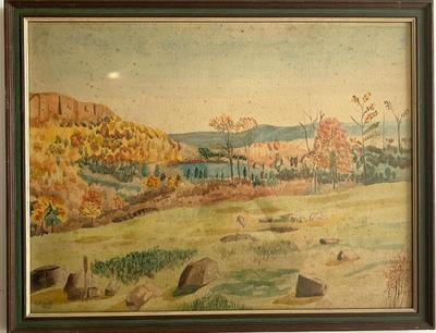 Watercolor, signed G.P. Hart, 1932