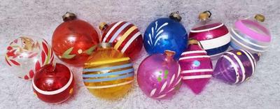 11 ww2 era hand blown glass christmas ornaments