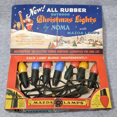 Mid century noma rubber base bulb christmas lights