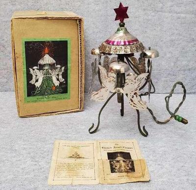 Sale Photo Thumbnail #11: Antique electric spinning christmas angel chime