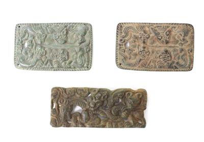 Lot 412 chinese bronze plaques 3 pieces