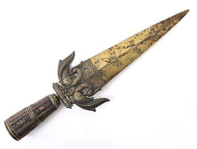 Lot 101 ceremonial gilt brass partisan 19th c. ex sotheby's