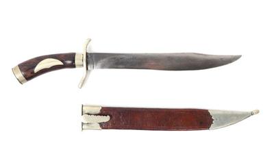 Lot 8 bowie hunting knife with scabbard