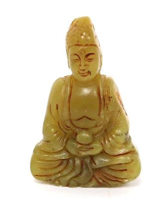 Lot 258 chinese green jade style buddha pendant