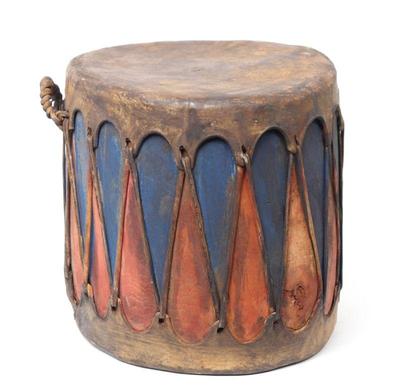 Lot 440 tall native american pueblo drum