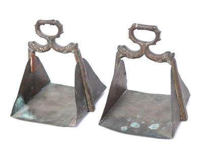 Sale Photo Thumbnail #165: Lot 176 pair of brass stirrups 17th 18th c. style