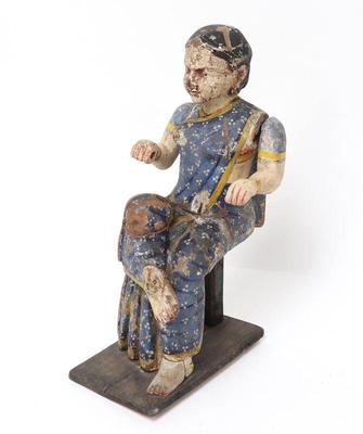 Lot 373 fine model figure of a woman spinning cotton