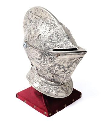 Lot 172 fantastic embossed parade close helmet 16th c. style