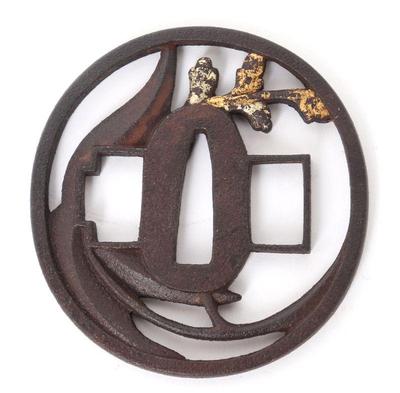 Lot 69 fine tsuba gilt iron edo 1603 1868