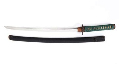 Lot 60 japanese wakizashi sword w scabbard late shinto period 1680's