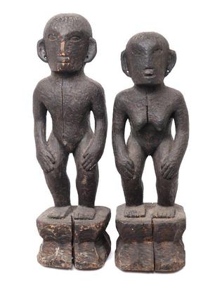 Lot 447 ifugao philippines pair of standing bulul rice god