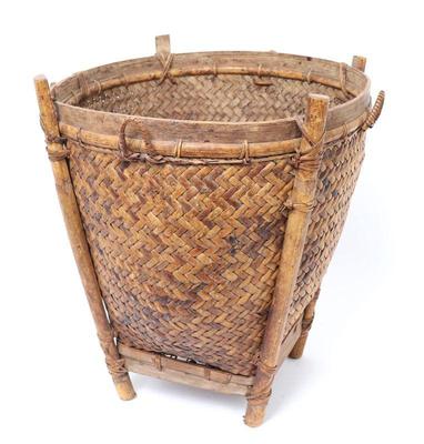 Lot 451 finely braided and woven rattan basket