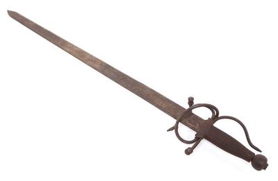 Lot 11 old victorian etched swept hilt rapier