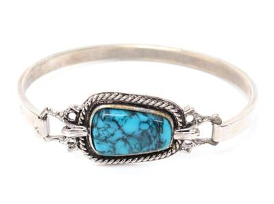 Lot 266 silver turquoise bangle